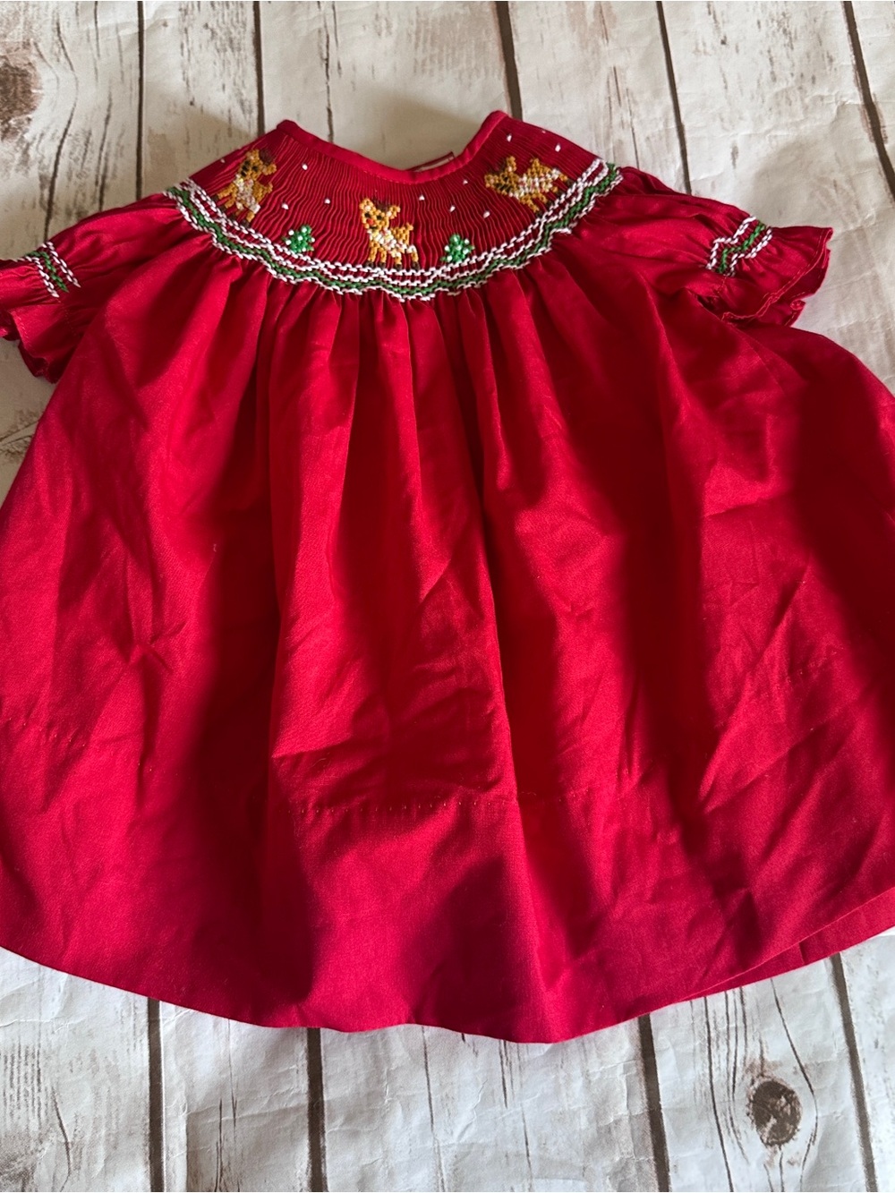 Rosalina Collections Christmas smocked dress
